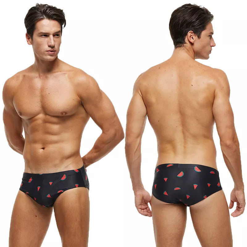 Sunga de banho push respirável masculino, sunga sexy de banho